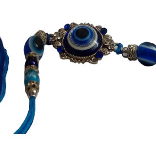                       evil eye stone rakhi for brother & bhabhi by Ceylonmine                                              
