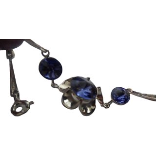                       blue stone steriling silver rakhi bracelet for brother and bhabhi                                              