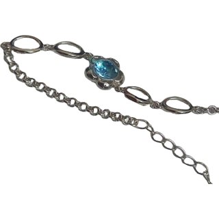                       blue stone rakhi sterling silver beautiful rakhi bracelet for bhabhi and bri=other                                              
