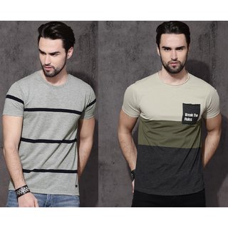 axxitude green cotton tshirt for men