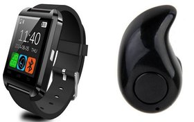 Bushwick Presents  U10 Bluetooth Android  IOS, Health  Fitness Black Smartwatch With Kaju Bluetooth Headset With Mic.