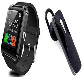 Bushwick Presents  U10 Bluetooth Android  IOS, Health  Fitness Black Smartwatch With K1 Bluetooth Headset With Mic.