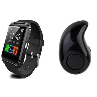 Bushwick Presents  U10 Bluetooth Android  IOS, Health  Fitness Black Smartwatch With Kaju Bluetooth Headset With Mic.