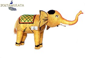 Zoltamulata Natural Handmade Coir Elephant for Home Decor showpiece with Height 7.5 inch
