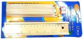 Zoltamulata Wooden Colour Pencil Box Package Includes 12 Colour Pencils with Length 20 c.m
