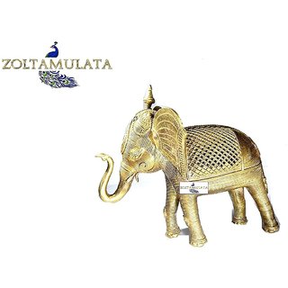 Zoltamulata Old Tribal Brass Elephant with (L X H) 9 X 7.5 inch  Weight 1kg481gm