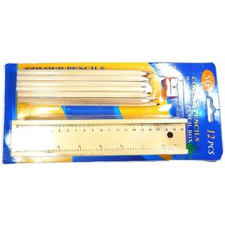                       Zoltamulata Wooden Colour Pencil Box Package Includes 12 Colour Pencils with Length 20 c.m                                              