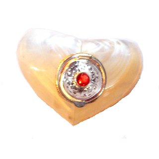                       Zoltamulata Heart Shape Pearl Craft Work sindur dibbi Sindoor Box Kumkum Box                                              