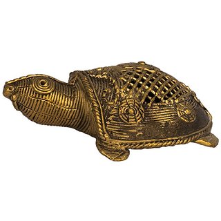                       Zoltamulata Home Decorative Dhokra Art Tortoise Show Piece                                              
