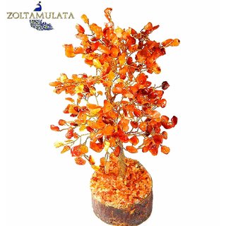                       Zoltamulata Carnelian Gemstone Tree Crystal Tree Showpiece Gifts Vastu Feng Shui Good for Home with Height 9.5 Inch                                              