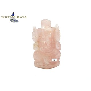                       Zoltamulata Rare mani Ganapati Ancient Handmade Gemstone Ganapati Art Work Made up of Rose Quartz with Weight 53.37gm                                              