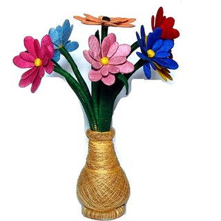                       Zoltamulata Natural Hand Crafted Coir Work Flower vase for Home Decor with Height 18 inch.                                              