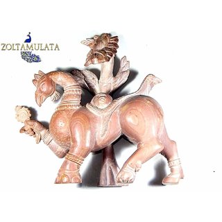                       Zoltamulata Pink Stone Carving navagunjara Vishnu 9 Creature in one Animal Extremely fine Good for Home                                              