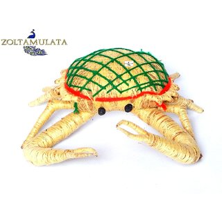                       Zoltamulata Big Size Handmade Coir Crab for Home Decor Showpiece with Length 6.5 inch.                                              