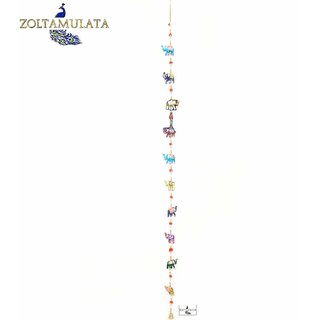 Zoltamulata Home Decor Wooden Handpainted and Handmade Hanging Wind Chimes of Elephant 2 Wall Hanging