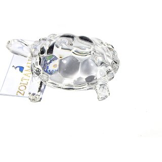                       Zoltamulata Crystal Glass Tortoise for feng Shui bastu  Astrology with Length 4.5 inch                                              