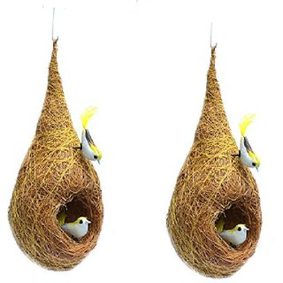                       Zoltamulata Eco-Freindly Hanging Coir Bird Nest, with Coconut Shell Inside for Better Shape and Support.                                              