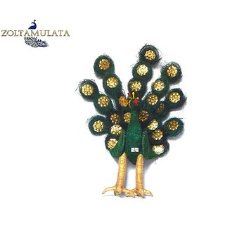                       Zoltamulata Hand Crafted Beautiful Peacock Coir Work for Home Decor Showpiece with Height 19inch.                                              