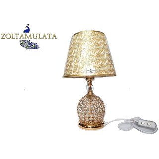                       Zoltamulata Cut Glass lamp Stand with Silk lamp Set with Height 19 inch.                                              