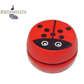                       Zoltamulata Wooden Smooth Spin Ladybug yoyo yo-yo Ball Spin Classic Kids Toy with Length 2.5 inch                                              