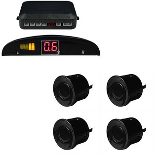 Auto Fetch Reverse Car Parking Sensor LED Display (Black) (Set of 4) for Skoda Rapid