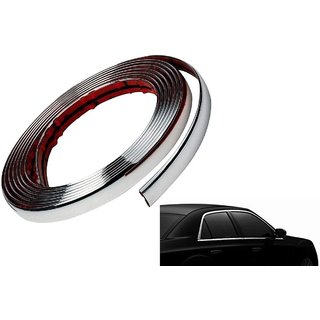 Auto Fetch 10 mm 10 meter Side Window Stylish Chrome Beading Roll for Honda Amaze 2018