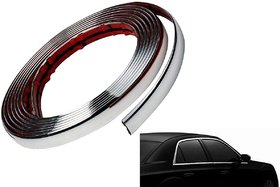 Auto Fetch 10 mm 10 meter Side Window Stylish Chrome Beading Roll for Mahindra TUV-300