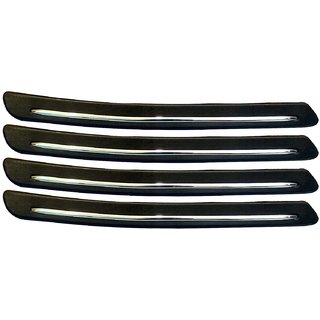                       Auto Fetch Car Bumper Scratch Protector Black With Single Chrome Strip (Set Of 4) for Mahindra Scorpio 8 Seater                                              