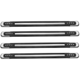                       Auto Fetch Car Bumper Protector Guard Black and Chrome (Set of 4) for Chevrolet Beat T-1 (old Model)                                              
