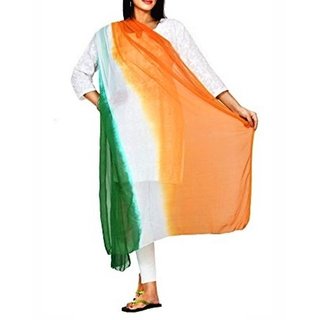 Buy Sanchya Chiffon Tri Colour Tiranga Dupatta Independence Republic Day Special Online 450 From Shopclues If your lehenga is of a single color including the first dupatta, then for.