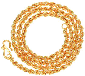 Thick Twisted Brass Wedding Gift for HIM Rope Chain 22 inches Rassi Chain Saradu Chain for Men by GoldNera