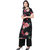 Saadhvi Black Crepe Floral Print Unstitched Dress Material