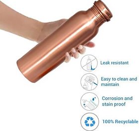 S.B.M Copper water Bottle 1000ml, Leak Proof Joint Free for Health Benefits ( Pack of 1 pcs)