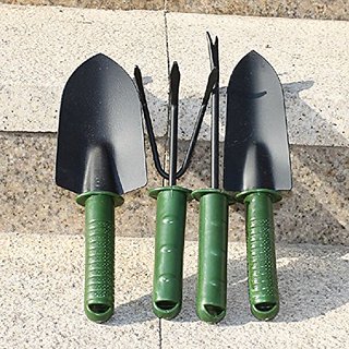                       Kapebonavista 4Pcs Gardening Tool Set Garden Tools Shovel Rake Spade Fork                                              