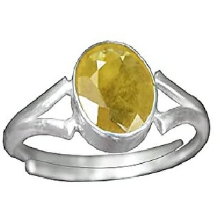                       CEYLONMINE yellow sapphire ring Natural pukhraj                                              