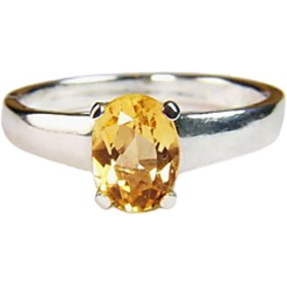                       CEYLONMINE YELLOW SAPPHIRE RING NATURAL  ORIGINAL GEMSTONE 5.25 RATTI SILVER RING FOR UNISEX                                              