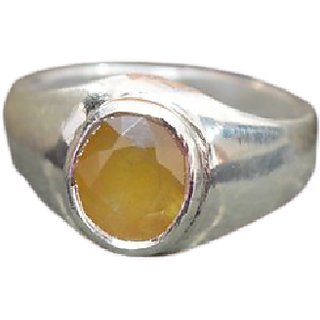                       CEYLONMINE Yellow sapphire Ring natural pukhraj                                              