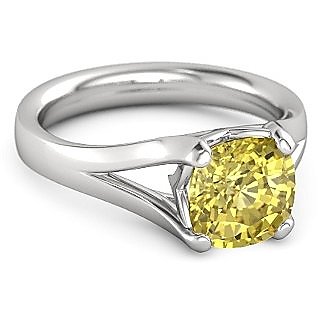 Yellow sapphire silver ring price 2025