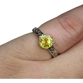                       CEYLONMINE yellow sapphire ring Natural pukhraj                                              