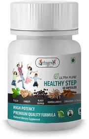 Vringra Healthy Step Capsules - Immunity Booster Products - Health Supplement - Tulsi, Ginger, Ashwagandha Extract 60Cap