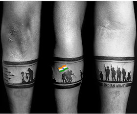 voorkoms Indian Army Hand Band Waterproof Temporary Tattoo For Boys  Girls Special on Independence day