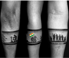 VOORKOMS Indian Army Hand Band Waterproof Temporary Tattoo For Boys  Girls