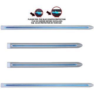                       Auto Fetch Side Beading Chrome Plated Silver (set of 4) for Nissan Micra Active                                              