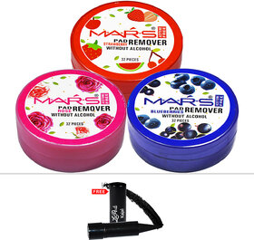 Mars Strawberry, Blueberry, Rose Nail Paint Remover With Free LaPerla Kajal