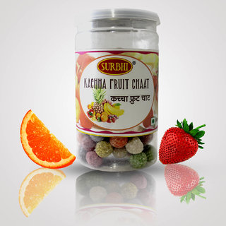 Surbhi Fruity Juicy Kachha fruit chaat candy ( wahi bachpan ka swad ) hygienic tin can 100g  ( pack of 3 )