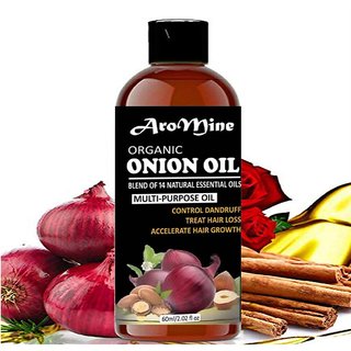 AroMine Onion Herbal Hair Oil for Hair Growth, Hair Fall Treatment, Anti-Dandruff Unisex 60ml