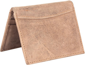 BabjiMen Brown Genuine Leather RFID Card Holder 6 Card Slot 1 Note Compartment
