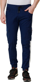 Colvyn Harris Mens Solid Multi Pockets Cargo Style Navy Blue Color Joggers or Track Pants