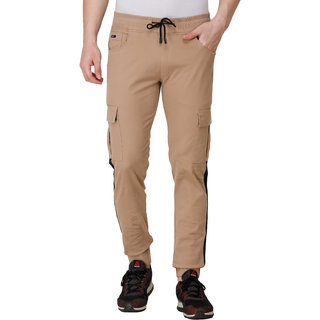 Colvyn Harris Mens Solid Multi Pockets Cargo Style Camel Color Joggers or...