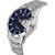 Blue DayDate Stainless Steel Watch